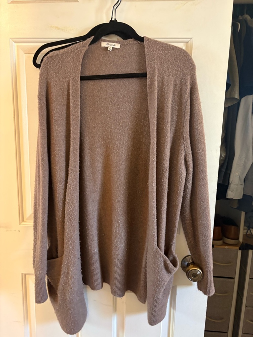 Madewell Ryder open front Cardigan Sweater Brown/ M merino wool alpaca blend